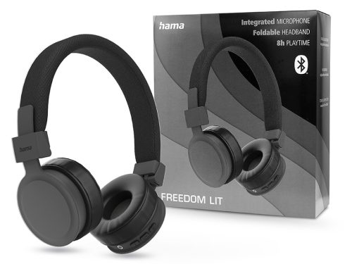 HAMA Wireless Bluetooth sztereó fejhallgató beépített mikrofonnal - HAMA FreedomLit Wireless Headphones - fekete