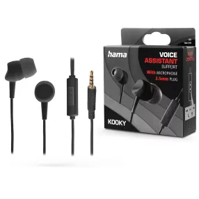   HAMA sztereó felvevős fülhallgató - 3,5 mm jack - HAMA Kooky - fekete