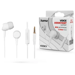   HAMA sztereó felvevős fülhallgató - 3,5 mm jack - HAMA Kooky - fehér