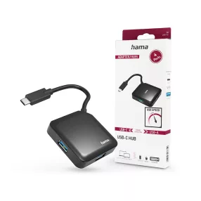   HAMA USB Type-C elosztó HUB 4x USB-A bemenettel - HAMA USB-C Adapter/Hubs -     fekete