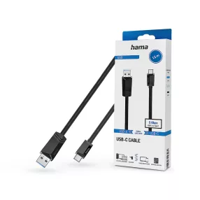   HAMA USB-A - Type-C adat- és töltőkábel 1,5 m-es vezetékkel - HAMA USB-A - USB-CCable - fekete