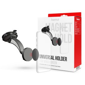   HAMA műszerfalra / szélvédőre helyezhető mágneses autós tartó - HAMA Magnet Alu Universal Car Holder - fekete