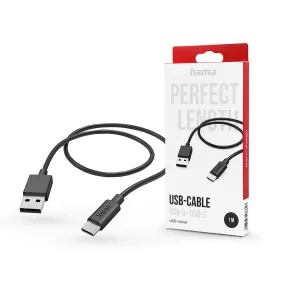   HAMA USB-A - Type-C adat- és töltőkábel 1 m-es vezetékkel - HAMA USB-A - USB-C  Cable - fekete