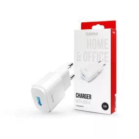   HAMA hálózati töltő adapter USB bemenettel - 6W - HAMA Charger with USB-A -     fehér