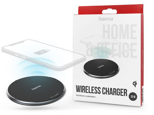 HAMA Qi univerzális vezeték nélküli töltő állomás - 10W - HAMA QI-FC10 Wireless Charger - fekete