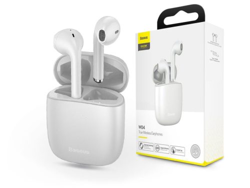 Baseus TWS Bluetooth sztereó headset v5.0 + töltőtok - Baseus W04 True Wireless Earphones with Charging Case - fehér