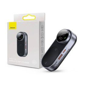   Baseus Bluetooth napelemes FM-transmitter / autós kihangosító - USB + MP3 + AUX + Pendrive + TF/microSD kártyaolvasó - Baseus Solar Car - fekete/ezüst