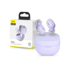   Baseus TWS Bluetooth sztereó headset v5.0 + töltőtok - Baseus WM01 True WirelessEarphones with Charging Case - lila