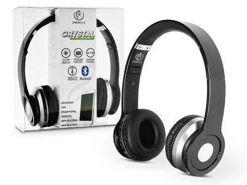 Rebeltec Wireless Bluetooth sztereó fejhallgató beépített mikrofonnal - Rebeltec Crystal Hi-Fi Bluetooth Headset - fekete/ezüst