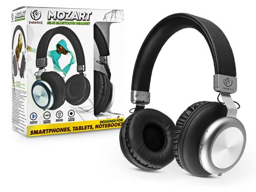 Rebeltec Wireless Bluetooth sztereó fejhallgató beépített mikrofonnal - Rebeltec Mozart Hi-Fi Bluetooth Headset - fekete/ezüst