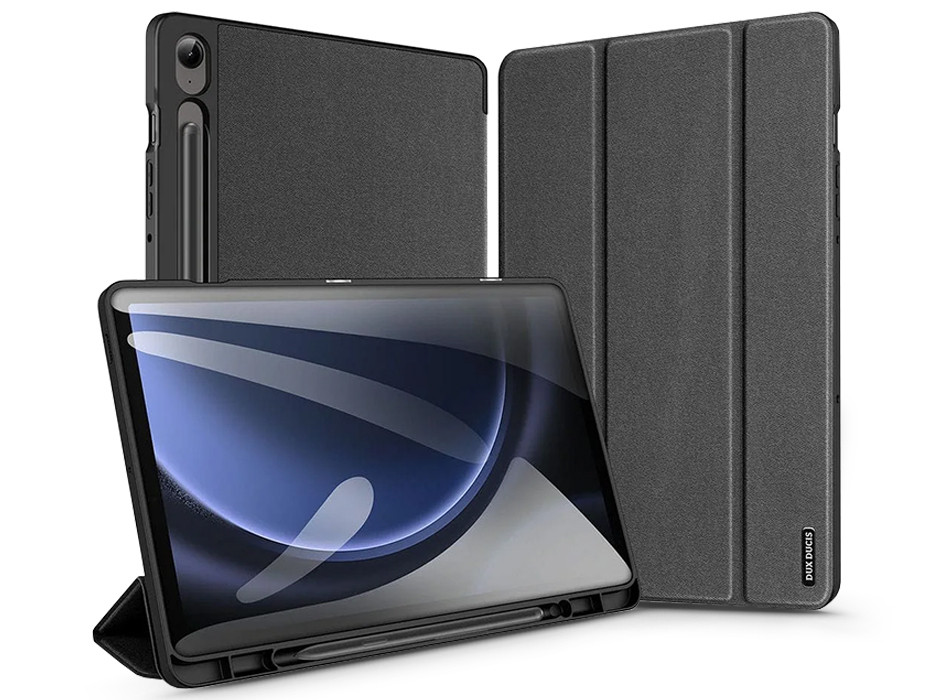 Samsung X510/X516B Galaxy Tab S9 FE/S10 FE 10.9 tablet tok (Smart Case) on/off funkcióval, Pencil tartóval - Dux Ducis Domo Series - fekete