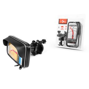   Extreme kerékpárra / motorkerékpárra szerelhető, vízálló telefontartó           napellenzővel - Extreme-155 Shield - fekete