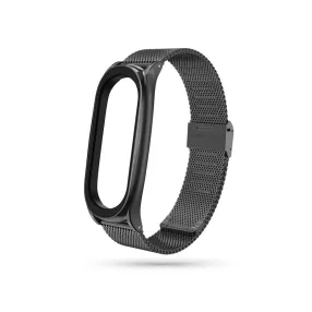   Xiaomi Mi Smart Band 5/Mi Smart Band 6 aktivitásmérőhöz fém szíj rozsdamentes acélból - Milanese - fekete