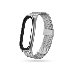   Xiaomi Mi Smart Band 5/Mi Smart Band 6 aktivitásmérőhöz fém szíj rozsdamentes acélból - Milanese - ezüst
