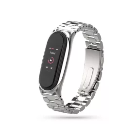   Xiaomi Mi Smart Band 5/Mi Smart Band 6 aktivitásmérőhöz fém szíj rozsdamentes acélból - ezüst