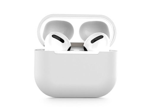 Szilikon védőtok Apple AirPods 3 fülhallgatóhoz - fehér - ECO csomagolás