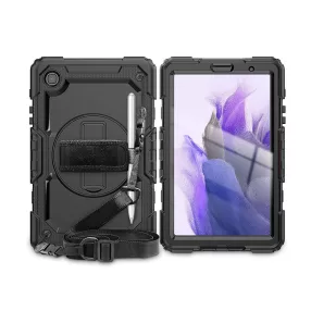   Samsung T220/T225 Galaxy Tab A7 Lite 8.7 ütésálló tablet tok 360 fokos          védelemmel, 4H kijelzővédő üveggel - Tech-Protect Solid - fekete (ECO           csomagolás)