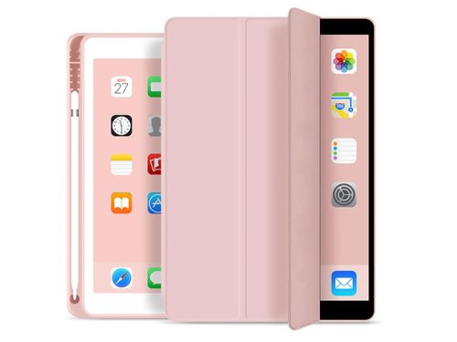 Apple iPad Air 4 / 5 (2020/2022) 10.9 / iPad Air 6 (2024) 11.0 tablet tok (SmartCase) on/off funkcióval, Apple Pencil tartóval - Tech-Protect - rózsaszín (ECO  csomagolás)