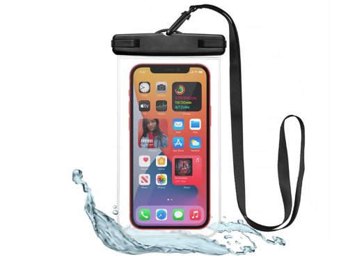 Univerzális vízálló védőtok max. 6,9'' méretű készülékekhez - Tech-Protect      Universal Waterproof Case - fekete/átlátszó (ECO csomagolás)