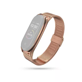   Xiaomi Mi Smart Band 7 aktivitásmérőhöz fém szíj rozsdamentes acélból - Milanese- rose gold