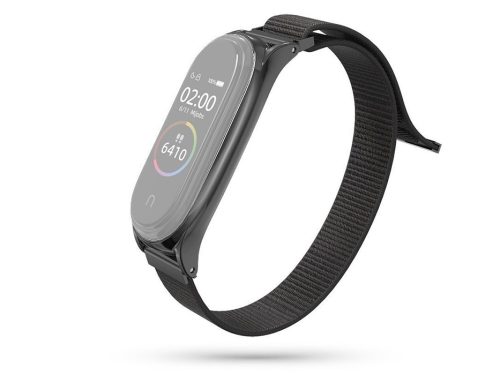 Xiaomi Mi Smart Band 7 aktivitásmérőhöz nylon textil szíj - fekete