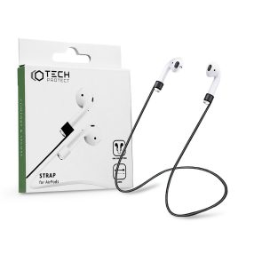   Tech-Protect Strap for AirPods szilikon nyakpánt Apple AirPods fülhallgatóhoz - fekete