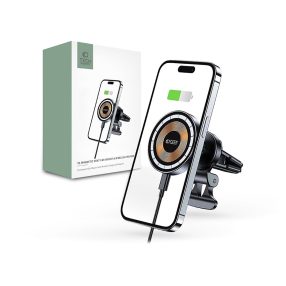   Tech-Protect MM15W-V5 Qi MagSafe vezeték nélküli autós tartó/gyorstöltő szellőzőrácsba - fekete