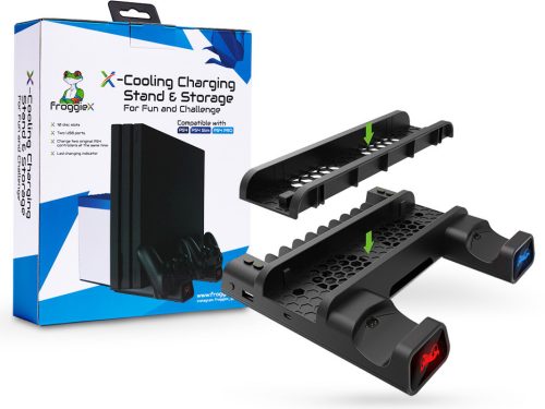 Froggiex FX-P4-C3-B PS4 Multifunkciós ventilátoros állvány