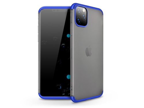 Apple iPhone 11 Pro hátlap - GKK Matte 360 Full Protection 3in1 - kék/matt átlátszó