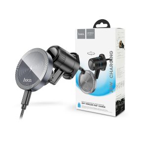   HOCO HW6 Qi MagSafe vezeték nélküli autós tartó/gyorstöltő szellőzőrácsba - fekete