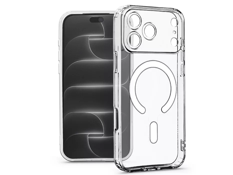 Haffner Clear Mag Cover kameravédős szilikon tok - Apple iPhone 17 Pro Max/18 Pro Max - átlátszó