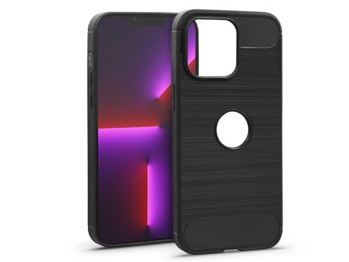 Haffner Carbon szilikon tok - Apple iPhone 13 Pro - fekete