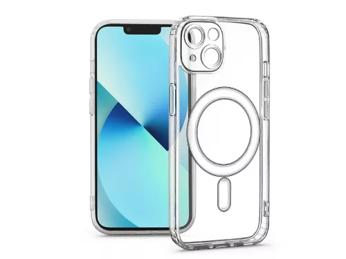 Haffner Clear Mag Cover kameravédős szilikon tok - Apple iPhone 13 - átlátszó