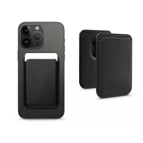   Leather Mag Wallet MagSafe mágneses bőr kártyatartó - fekete