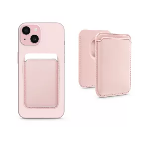   Haffner Leather Mag Wallet MagSafe mágneses bőr kártyatartó - pink