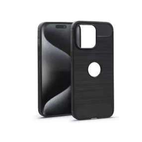   Haffner Carbon szilikon tok - Apple iPhone 15 Pro Max - fekete