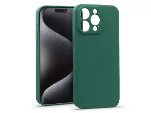 Haffner Matt szilikon tok - Apple iPhone 15 Pro - zöld