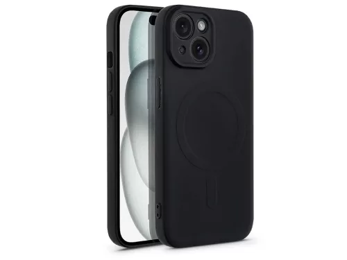 Haffner Silicone Mag Cover szilikon tok - Apple iPhone 15 - fekete