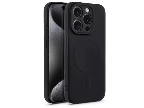 Haffner Silicone Mag Cover szilikon tok - Apple iPhone 15 Pro - fekete