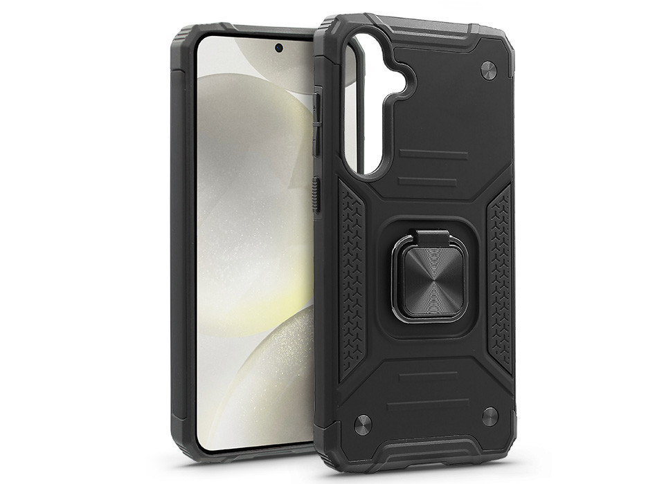Samsung SM-S926 Galaxy S24+ ütésálló hátlap gyűrűvel és kameravédővel - Nitro Hybrid - fekete