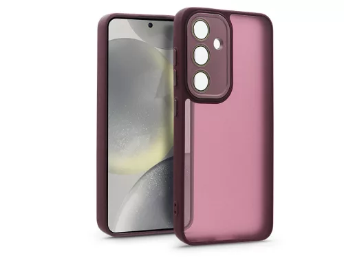 Haffner Variete tok kameravédő lencsevédő üveggel - Samsung SM-S921 Galaxy S24 - bíbor