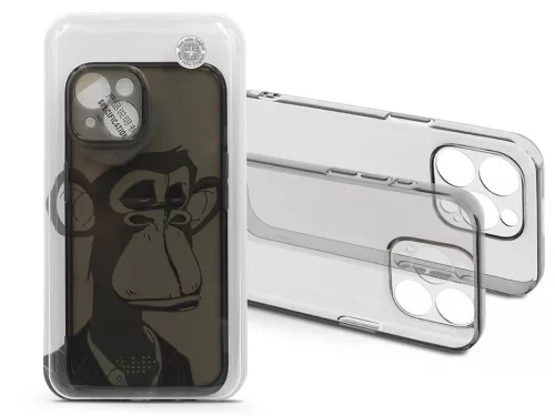Haffner Gray Monkey szilikon tok - Apple iPhone 15 - átlátszó