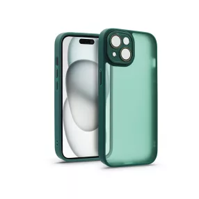   Haffner Variete tok kameravédő lencsevédő üveggel - Apple iPhone 15 - sötétzöld