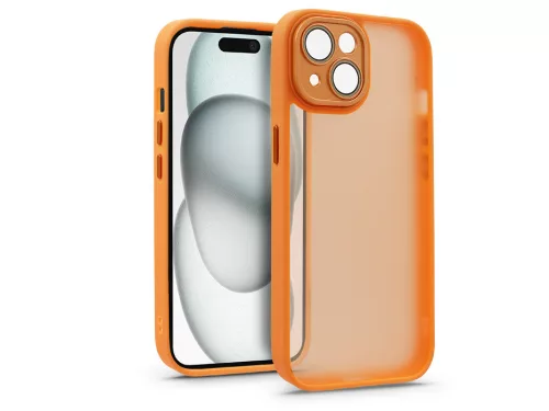 Haffner Variete tok kameravédő lencsevédő üveggel - Apple iPhone 15 - narancs