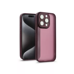  Haffner Variete tok kameravédő lencsevédő üveggel - Apple iPhone 15 Pro - bíbor