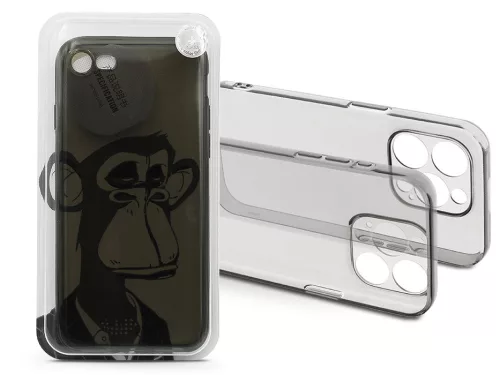 Haffner Gray Monkey szilikon tok - Apple iPhone 7/8/SE 2020/2022 - átlátszó