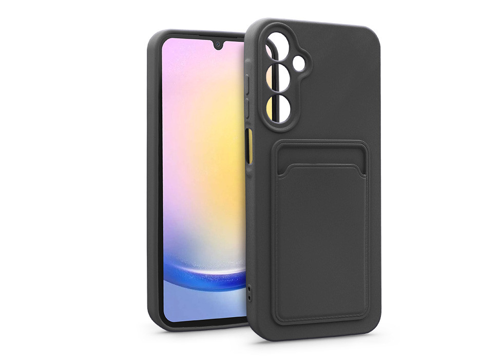 Samsung SM-A256 Galaxy A25 5G szilikon hátlap kártyatartóval - Card Case - fekete