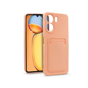   Xiaomi Redmi 13C szilikon hátlap kártyatartóval - Card Case - rózsaszín