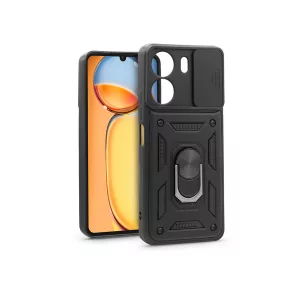   Haffner Slide Armor kameravédős ütésálló tok gyűrűvel - Xiaomi 13C - fekete