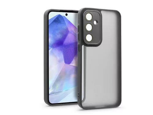 Haffner Variete tok kameravédő lencsevédő üveggel - Samsung SM-A556 Galaxy A55 5G - fekete